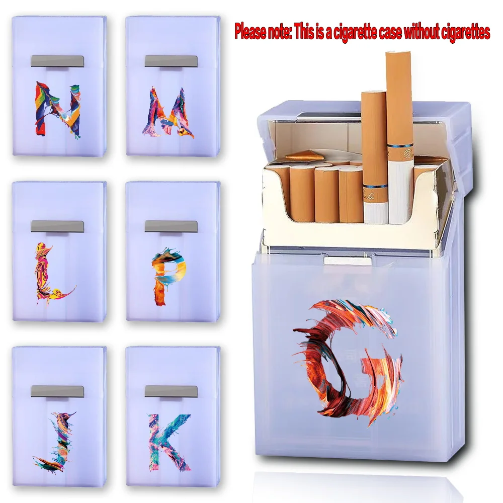 Cigarette Storage Case With Magnetic Buckle Waterproof Cigarette Storage Box Plastic Ciga Protective Cover Paint Letter Pattern