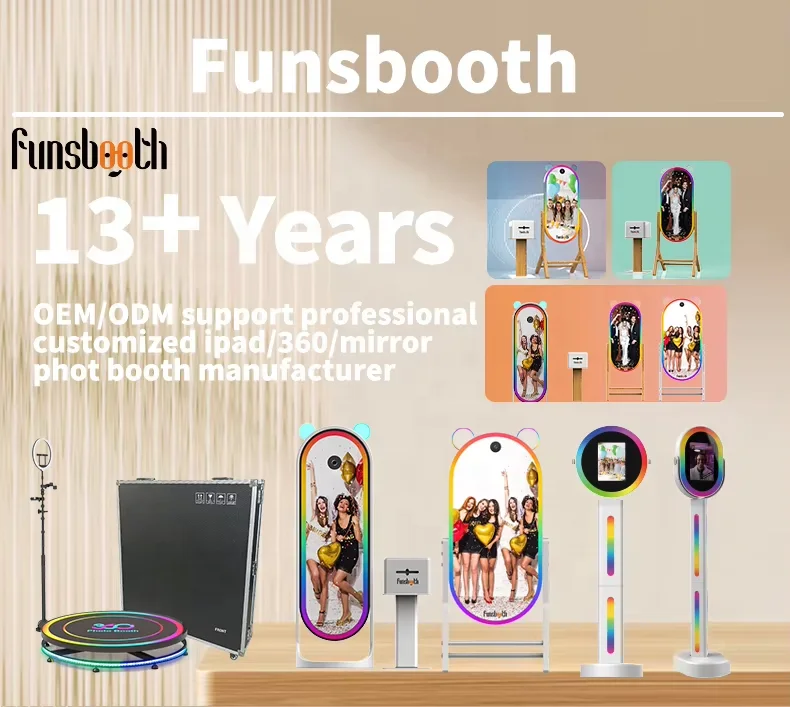 2024 Newst Funsbooth 32/43 Zoll Mini High Definition Integrierte Kamera Silver Magic Mirror Photo Booth