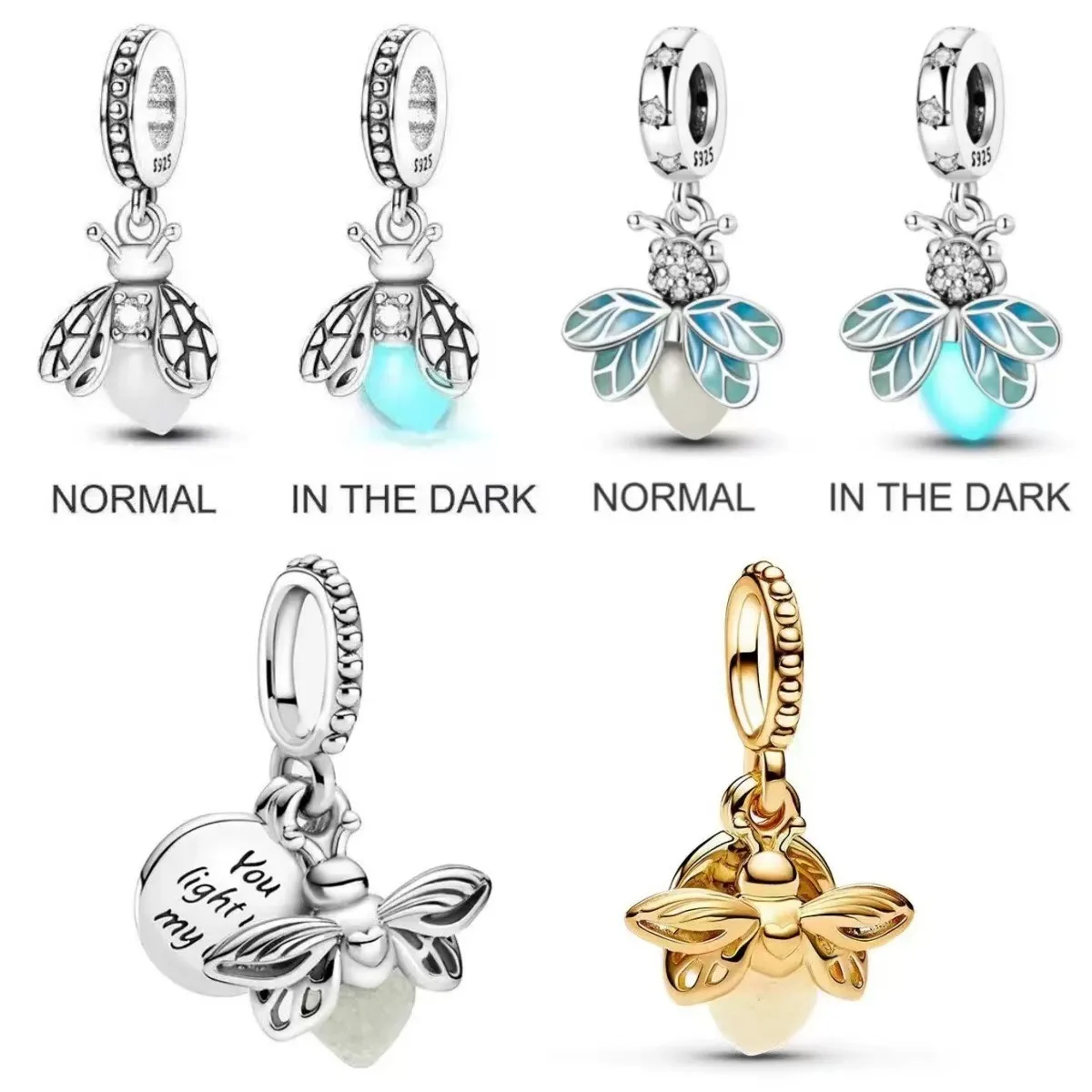 

Glow Gold Firefly Charm Green Frog Forest Deer Bead For Original 3mm 925 Sterling Silver Bracelet Bracelet DIY Birthday Gift