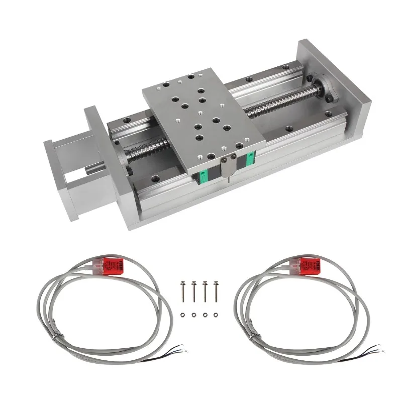 Linear stage motion actuator Dual linear slide rails 1605 Ball screw with limit switches + motor mounting bracket