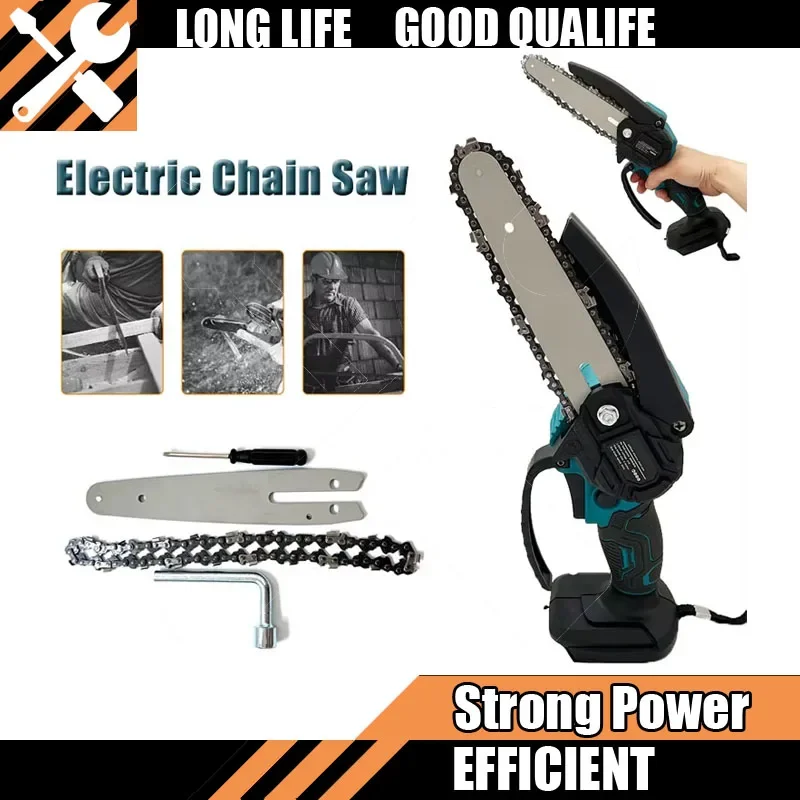 

18V Battery 6 Inch Chain Saw Electric Saw Handheld Portable Wood Logging Chainsaw Garden Pruning Wood Fit Makita Power Hot Tool