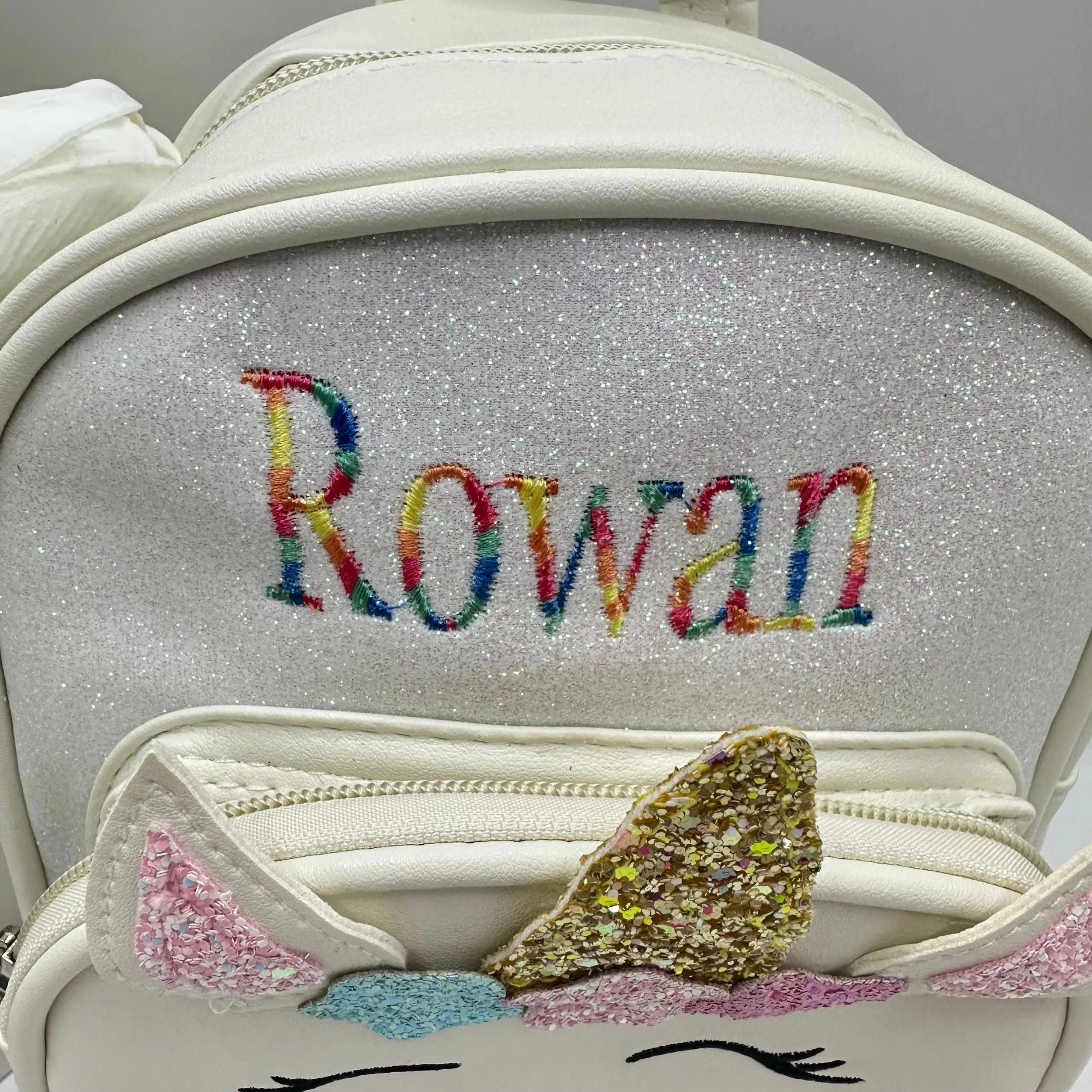 Pink Unicorn Personalized Embroidery Colorful Thread Backpack Customized Kindergarten Backpack Girls\' Backpack