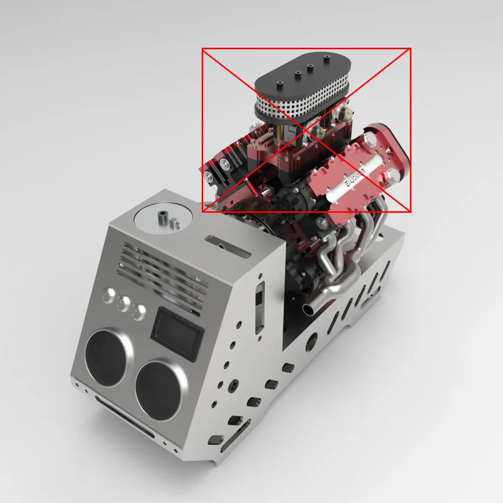 GS V8 Engine Model Starting Kit Metal Base Four-stroke Internal Combustion Engine Model Starter Kit with Air Cooled