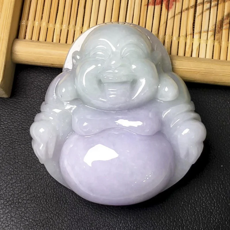 

Natural a-Level Violet with Color Buddha Jade Pendant