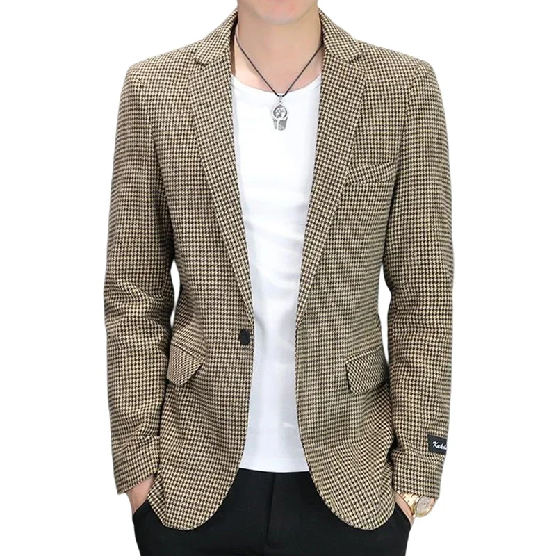 Boutique Large Size Men's Fashion Elegant Gentleman Youth Business Casual British Style Breathable Korean Slim Dress Blazer