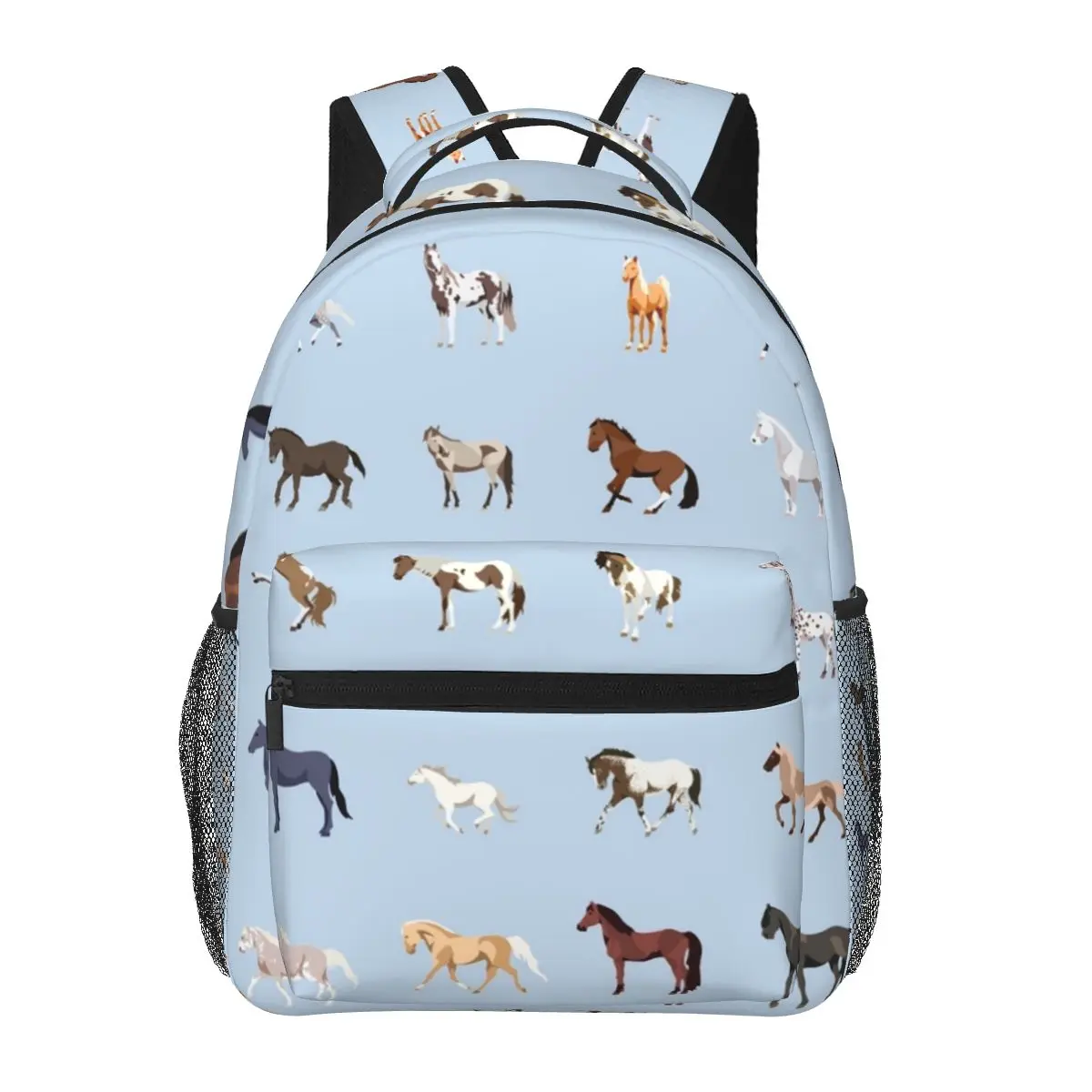 

USA Horse Breeds Pattern Backpacks Boys Girls Bookbag Children School Bags Cartoon Laptop Rucksack Shoulder Bag Large Capacity