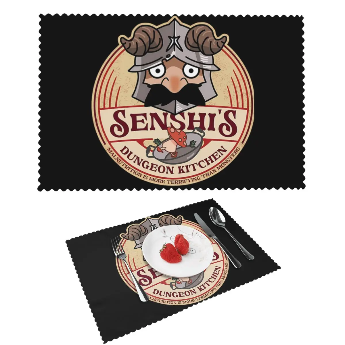 Delicious In Dungeon Senshi Cooking Anime Placemat Non-Slip Plate Mat for Dining Table Bowl Coaster Super Absorbent Mats