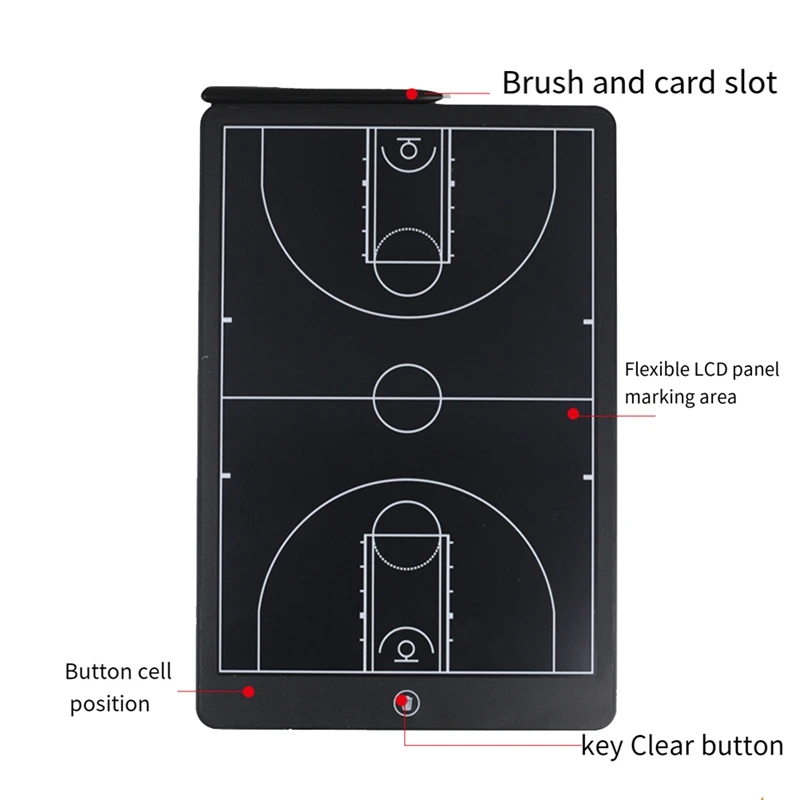 FBIL-Electronic Basketball Coaching Board Digital Strategy Marker Board With LCD Screen And Stylus Pen For Basketball,Soccer