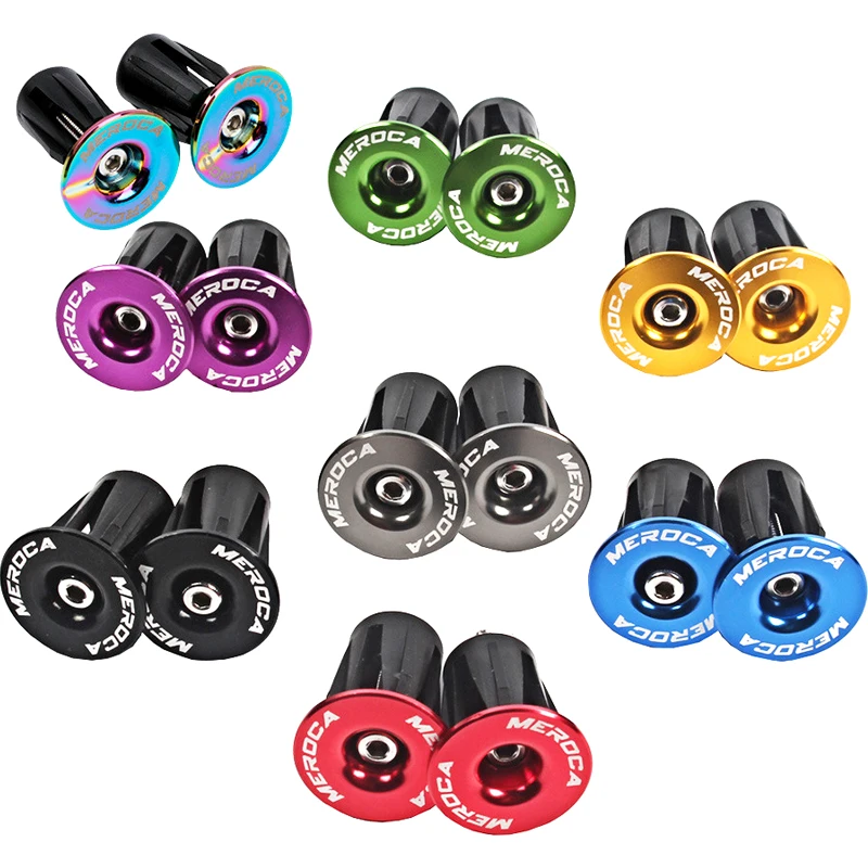 MEROCA Handlebar Cap Mtb Bicycle Handlebar Plugs  Mountain Bike Handle Bar End Bicycle Lock On Grips  Cap Handle Cover Cycling