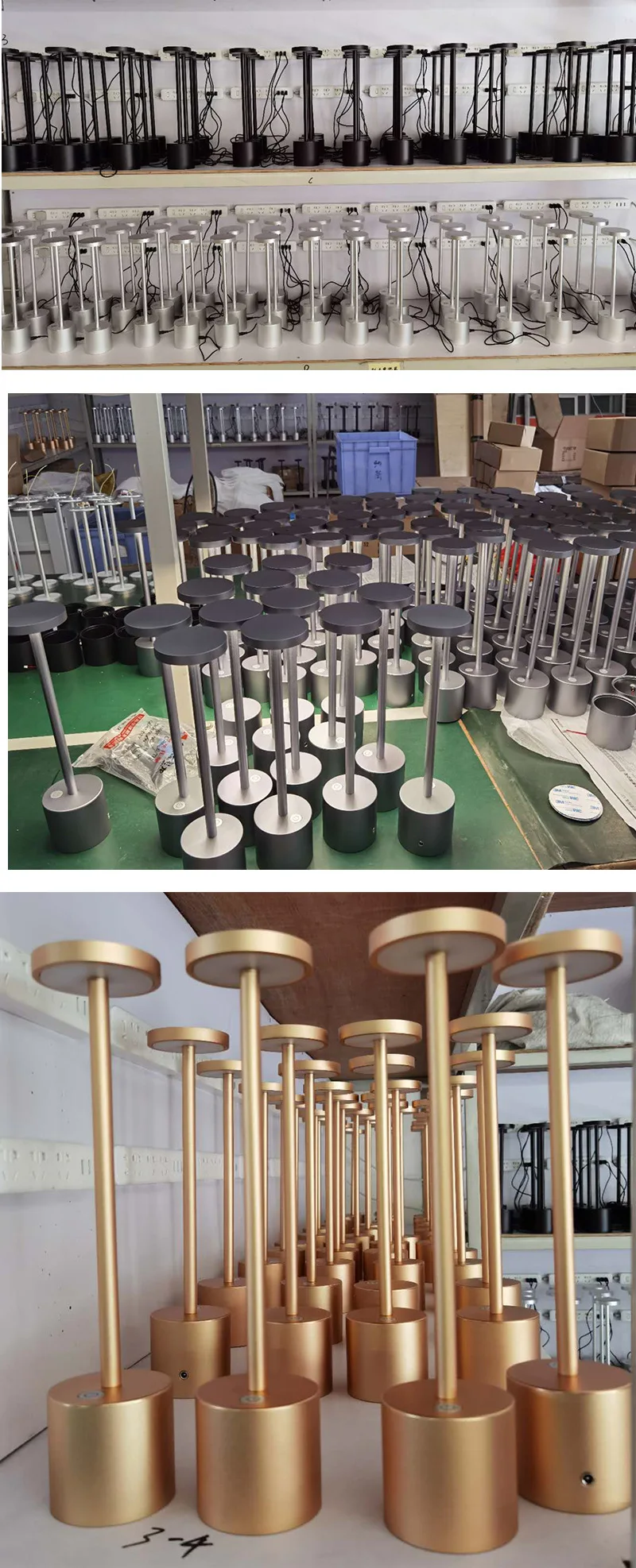 LED Table Lamp Hotel Wireless Rechargeable Desk Lamp Touch Switch Table Lamp Metal Retrolight for Bedroom Living Room Restaurant