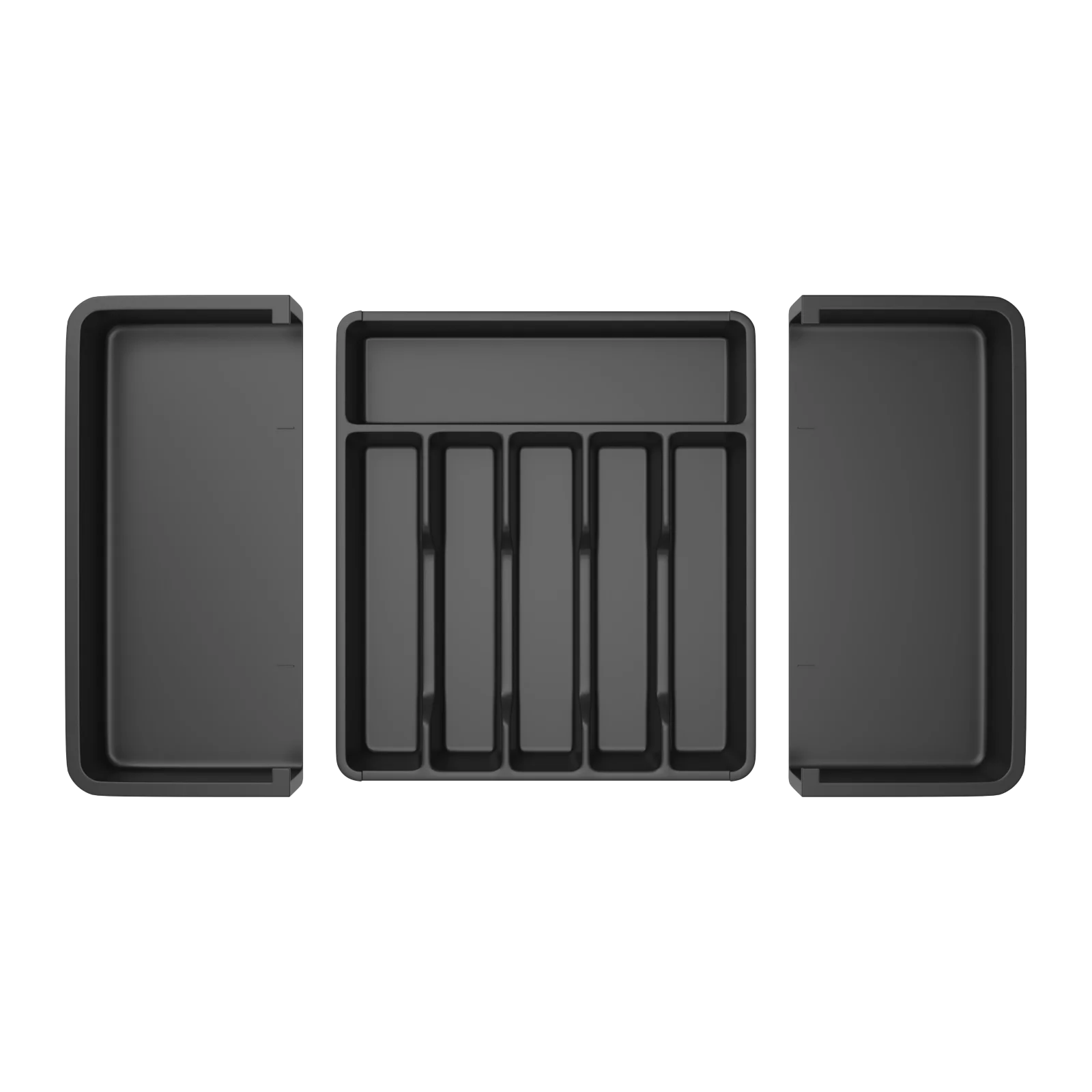 صينية أدوات المائدة البلاستيكية منظم درج الأواني مقاوم للماء صينية تخزين قابلة للتوسيع للمطبخ 6-8 مقصورات سعة كبيرة