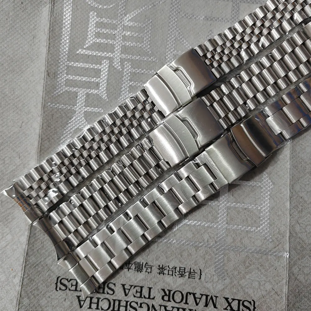 Massives Edelstahlband für Seiko 20 mm 22 mm Herren-Sportarmband Srpd Skx007/Skx009 SRPD63K1 Jubilee Oyster Armband mit gebogenem Ende
