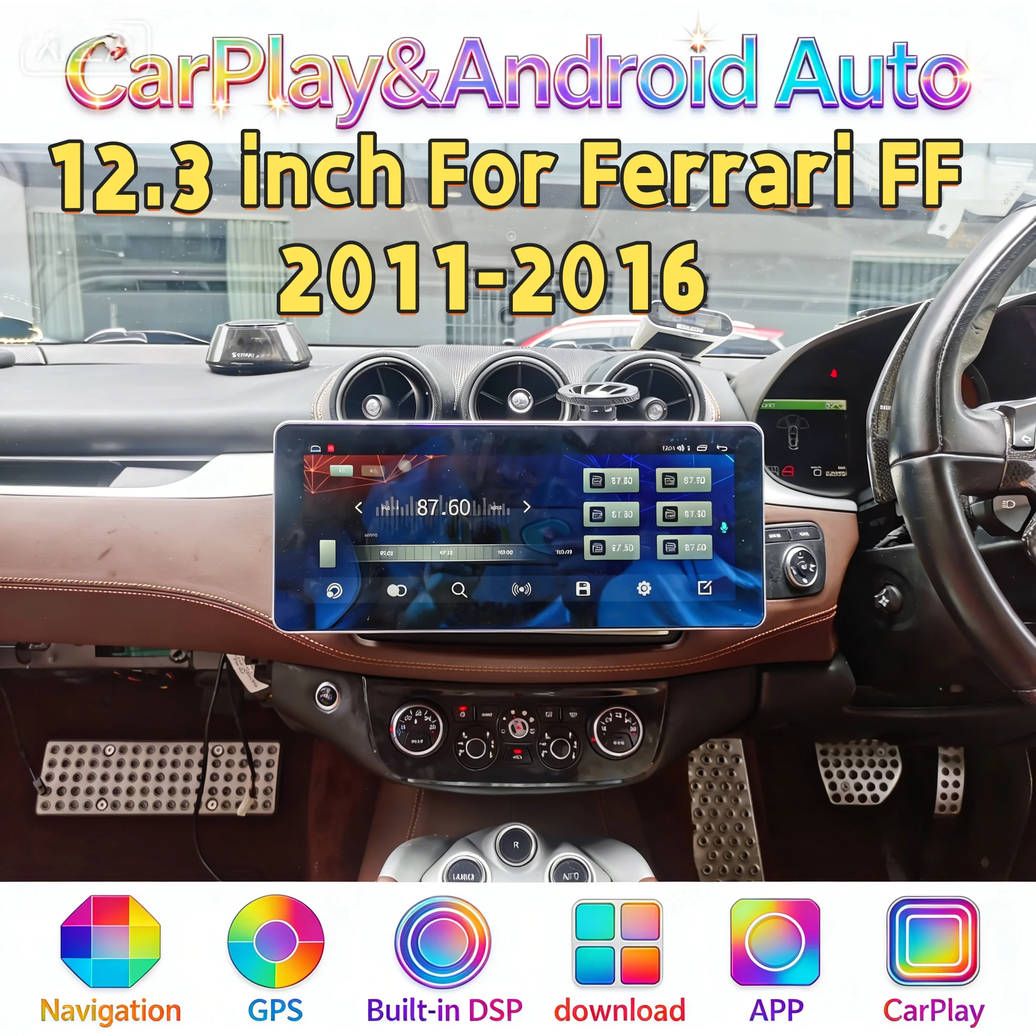 RHD LHD Multimedia Wireless CarPlay Automotive Player For Ferrari FF 2011-2016 Android Auto Stereo GPS Navigation WiFi 4G