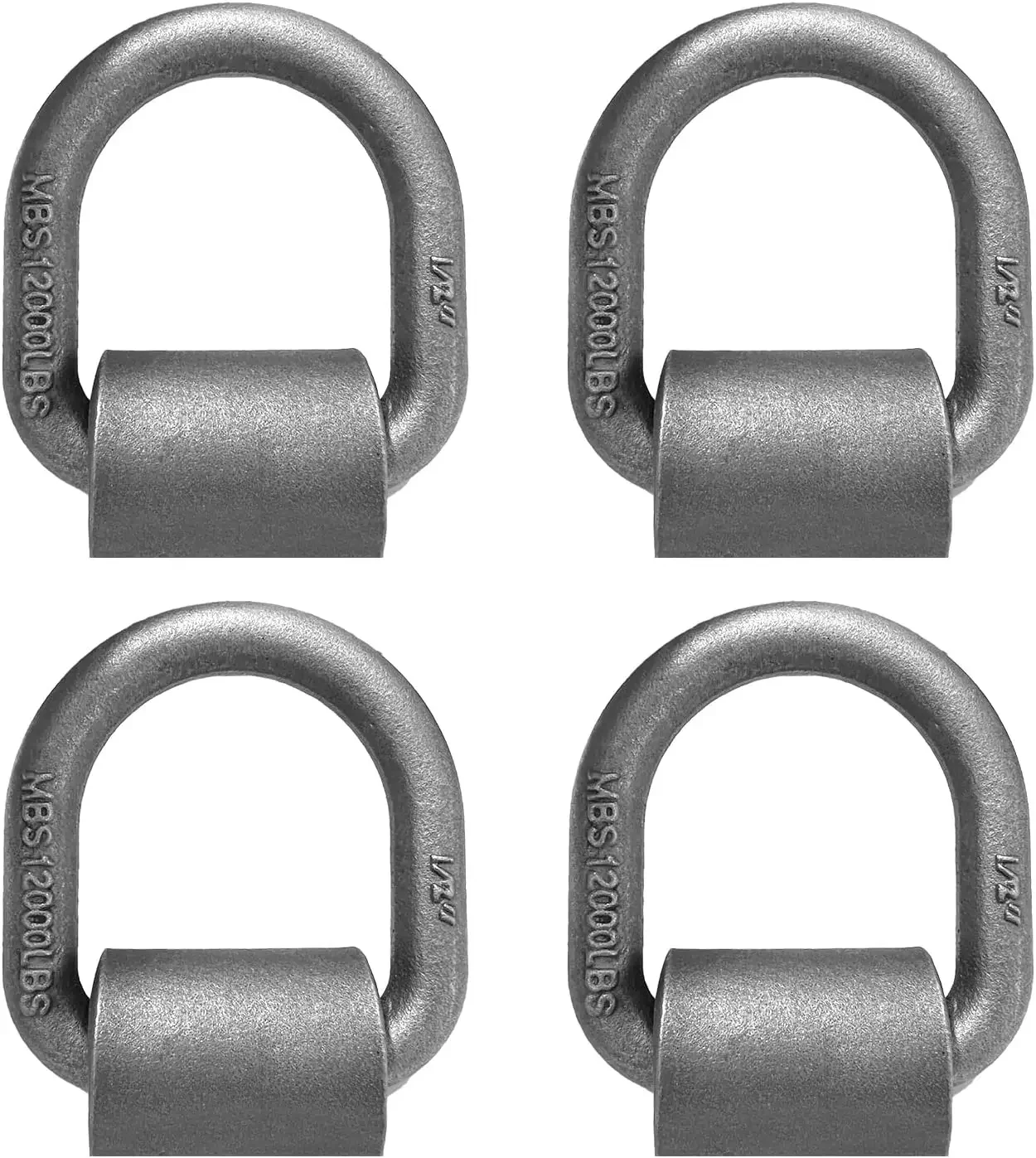 Treeligo 4Pcs forged steel Weld on D-ring Metal trailer tie down d ring with clip for Trailers Trucks Dock Pickup Car ATV UTV