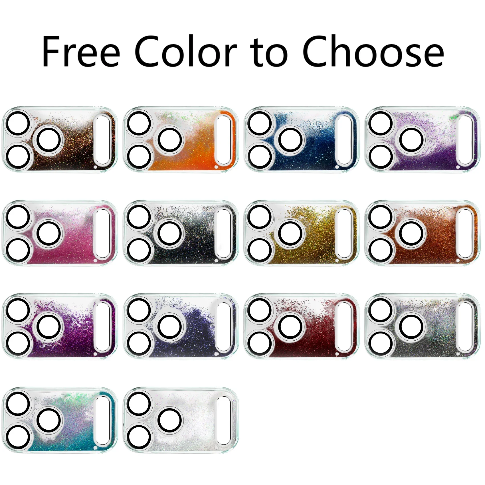 For iPhone 17 Pro/Pro Max Camera Dynamic Glitter Sand Camera Protector Cover Hollow Film Super Slim Lens Protector Cap Sticker