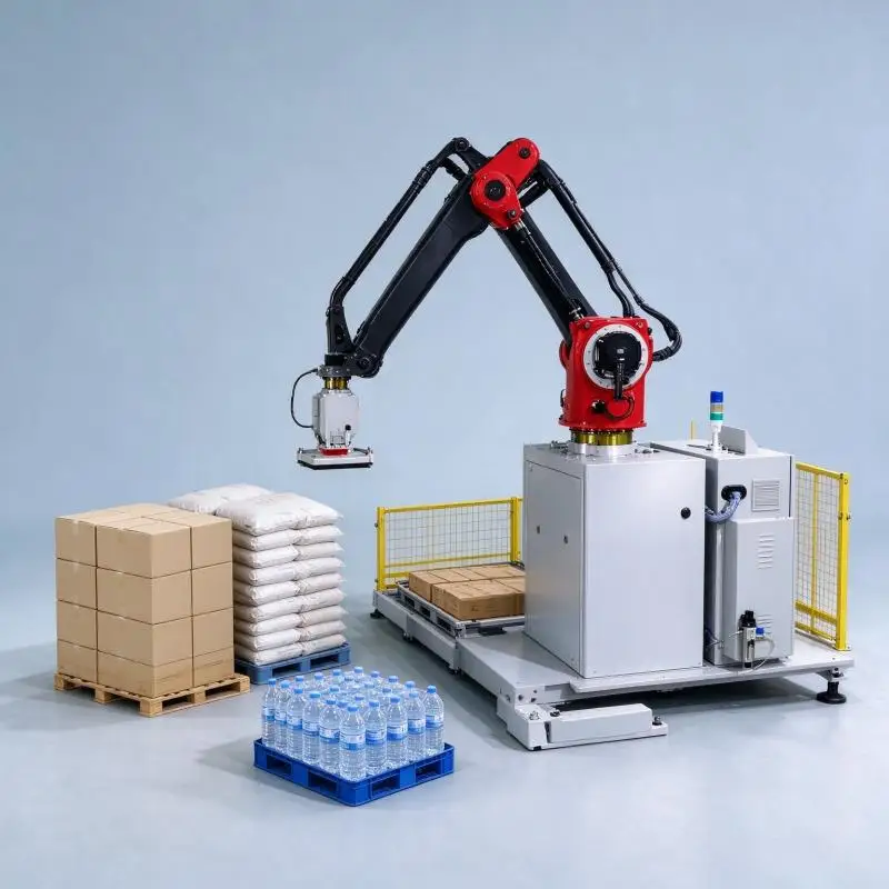 Industrial Electric Automatic Payload Column Palletizing System Robot for Food Beverage Carton Bags and Wood Packaging