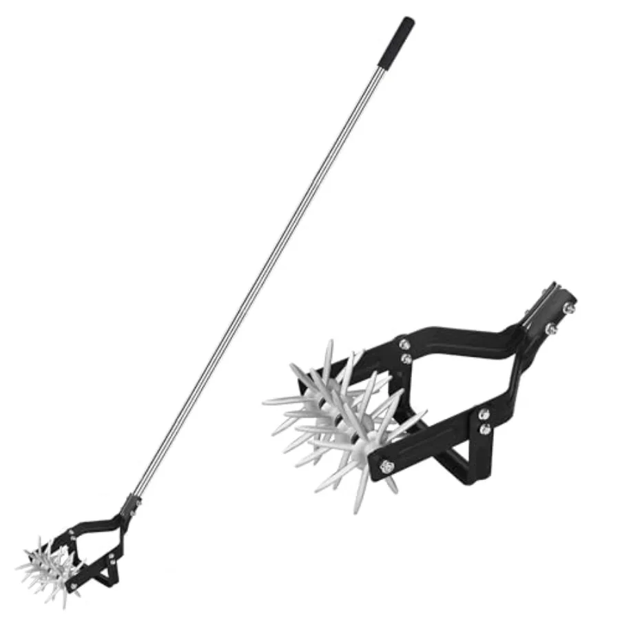 

Garden Rotary Cultivator, 67-Inch Adjustable Handle, Sturdy Star Tines, 2-in-1 Weeding and Tilling Hand Tiller, Ideal for Tilli