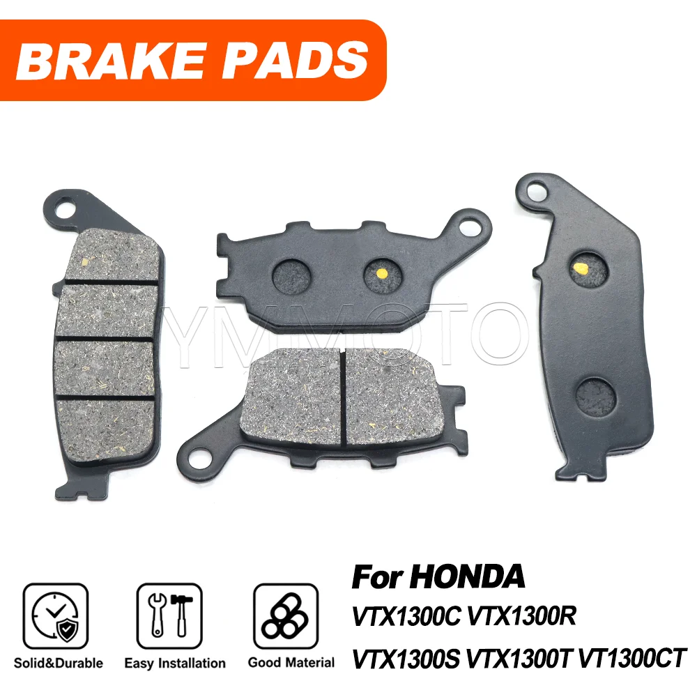 For Honda VTX1300C VTX1300R VTX1300S VTX1300T VT1300CT Motorcycle Front Rear Brake Pads 2004 2005 2006 2007 2008 2009 2010-2016