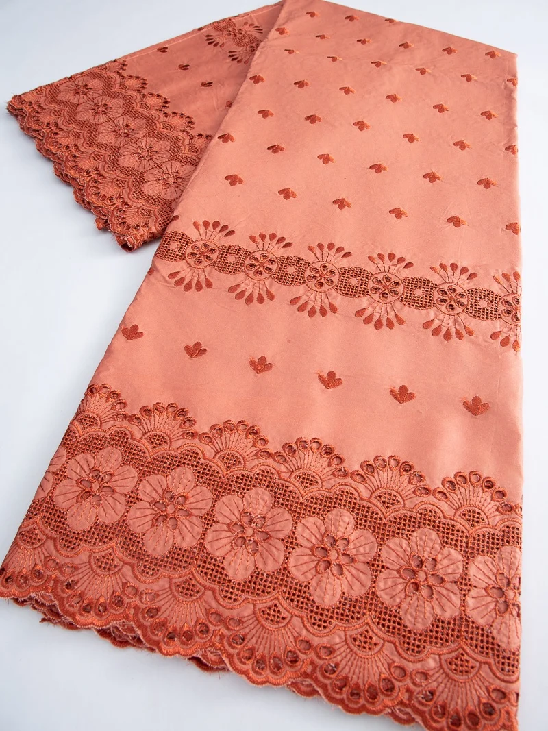 

African Lace Fabric Dubai High Quality 2.5Yards Nigerian Cotton Dry Lace Fabric Swiss Voile for Diy Sew Men's fabric 4433