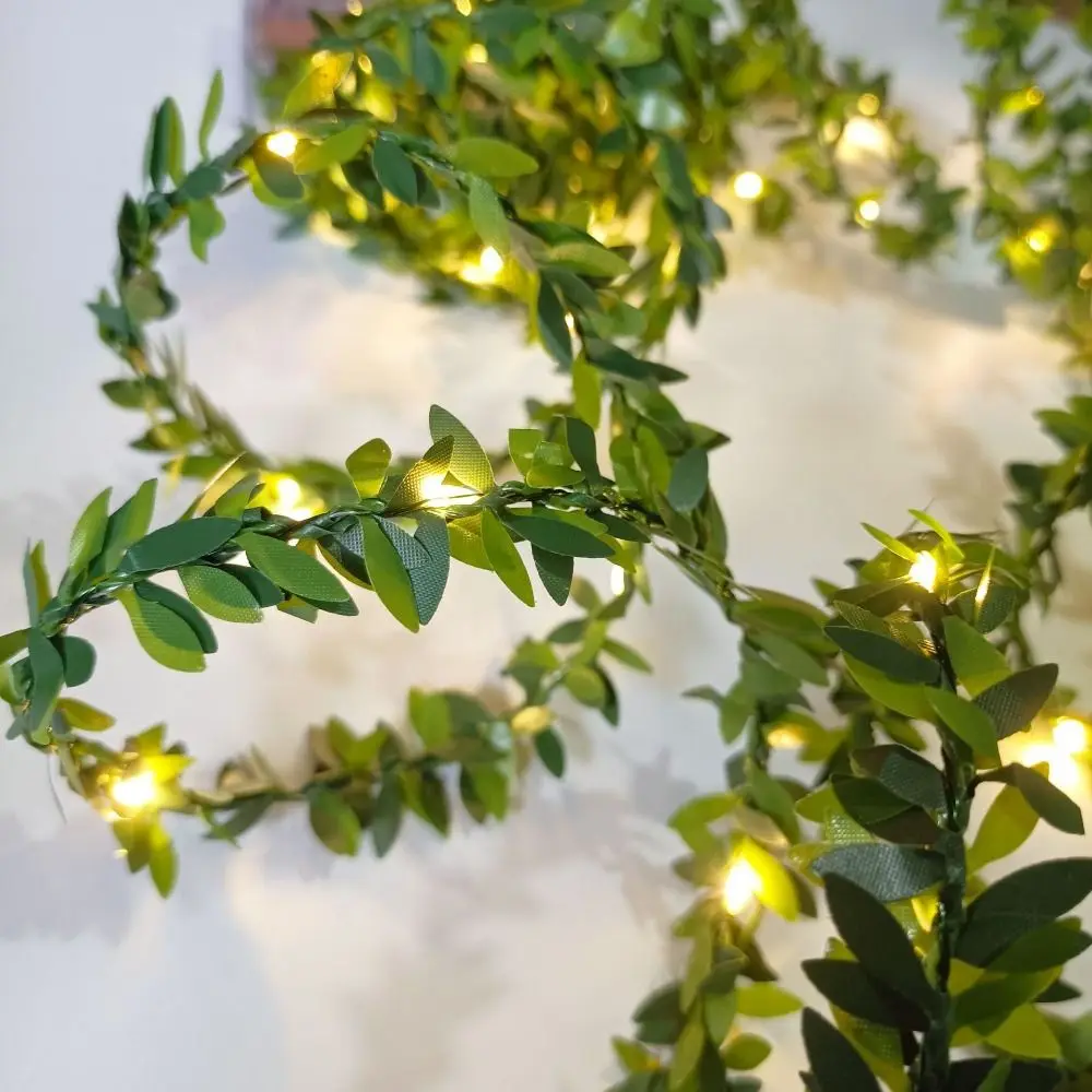 2M 20LED Golden Leaves String Home Garden Green Colorful Garland Vine Light Ivy Leaves Artificial Plant