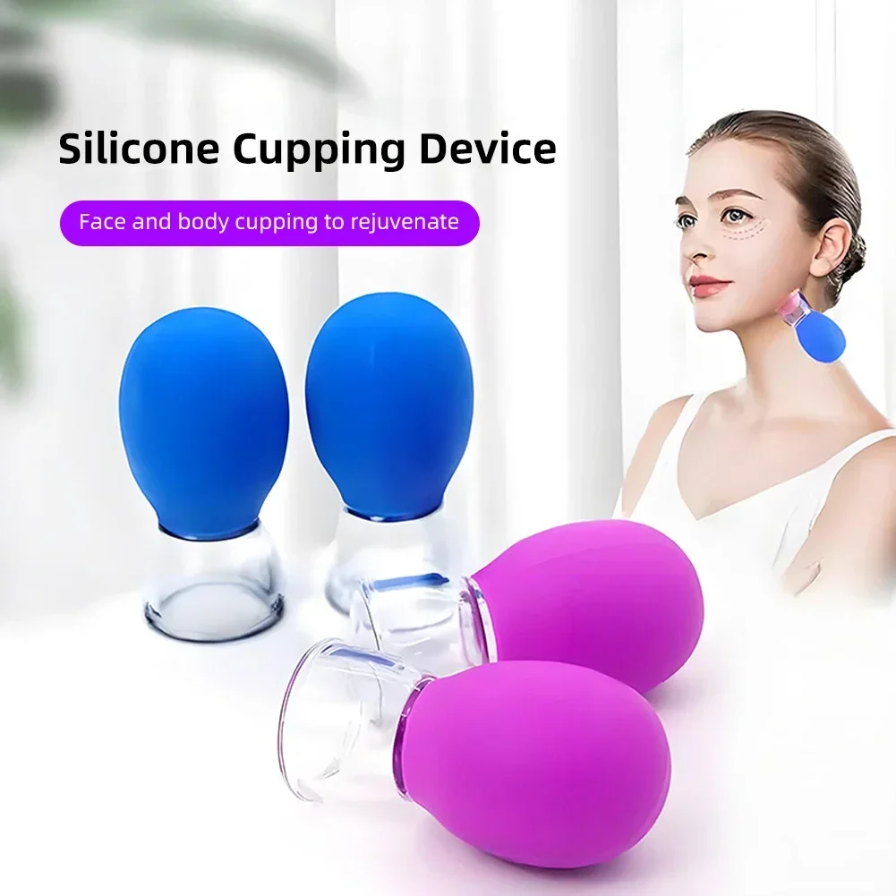 Facial Rubber Massage Cup Vacuum Face Skin Lifting Facial Cups Anti Cellulite Massager Anti-Wrinkle Facial Cupping Therapy