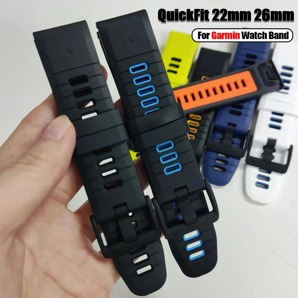 26 22 mm Silikonarmband für Garmin Fenix 8 Pro AMOLED/E 7 7X 6 6X 5 5X Puls/Tactix/Enduro3 Forerunner 970 Quick Fit Band Armband