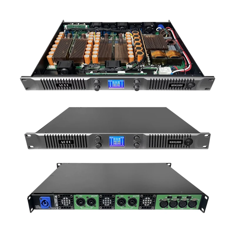 NX Series Digital Power Amplifier Class D 1U 2/4 Channel 600/800/1600/2000W High Power 4/8 Ohm Professional Audio System