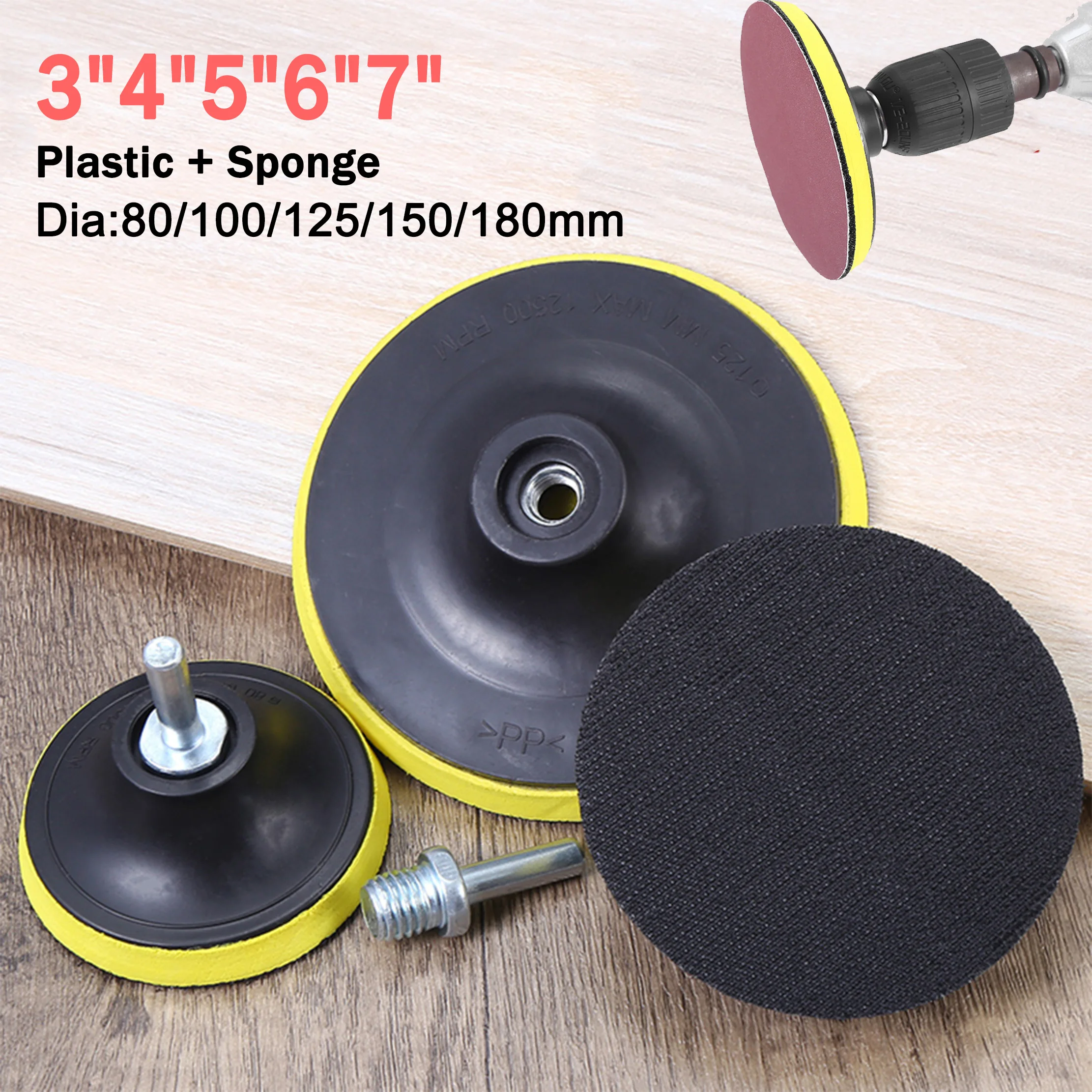 

3/4/5/6/7inch Backing Pad Sanding Holder Disc Hook and Loop Polishing Backer Plate Drill Rod M10 M14 for Polisher Grinding Tools