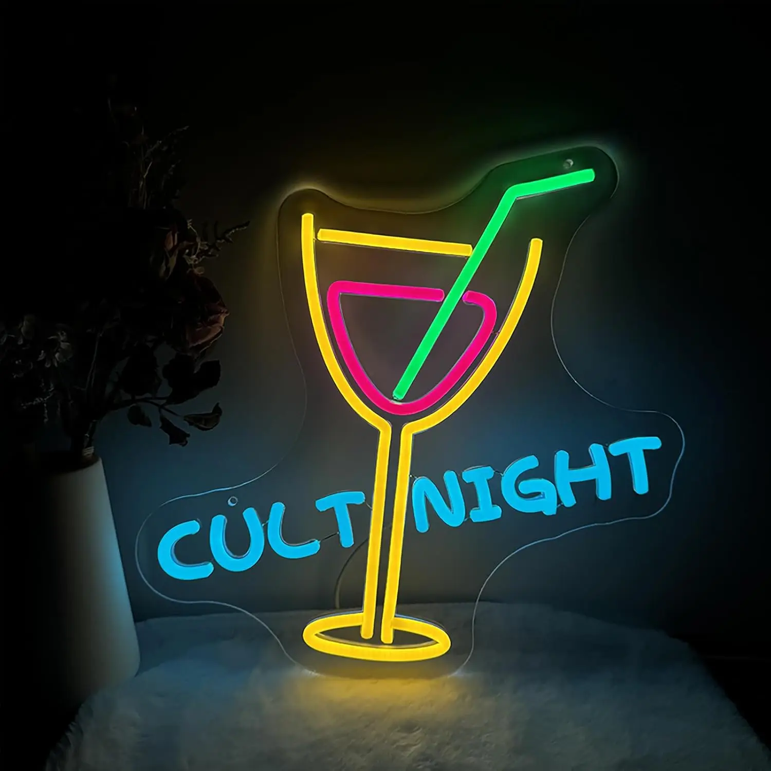 

Cult Night Neon Sign Dimmable LED Night light for Bar Club Cafe Man Cave Gaming Room Decor Party Window Neon Decor Art Gifts