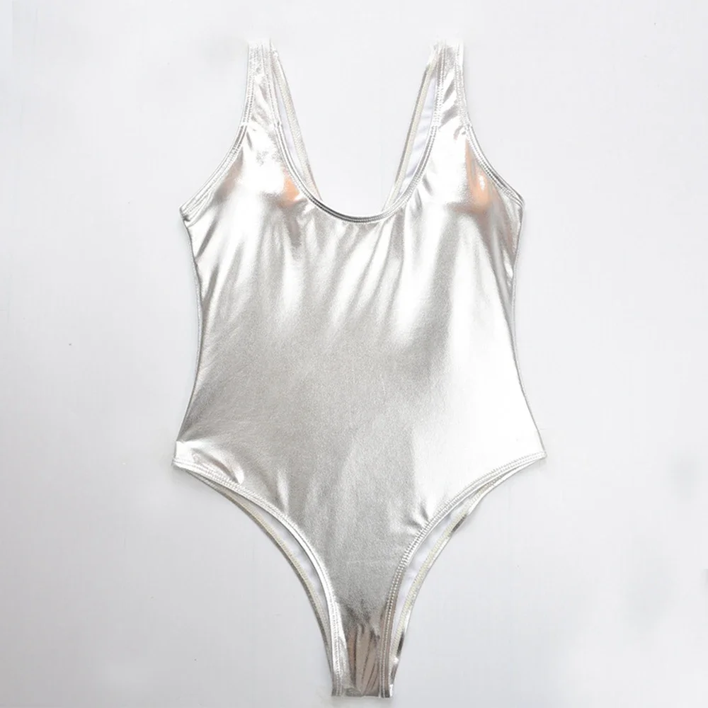 New Gilded Fabric Swimsuit Women Sexy Reflective Gold/Silver One-Piece/Two-Piece Bikini Double Layer Thick Material 2023 New
