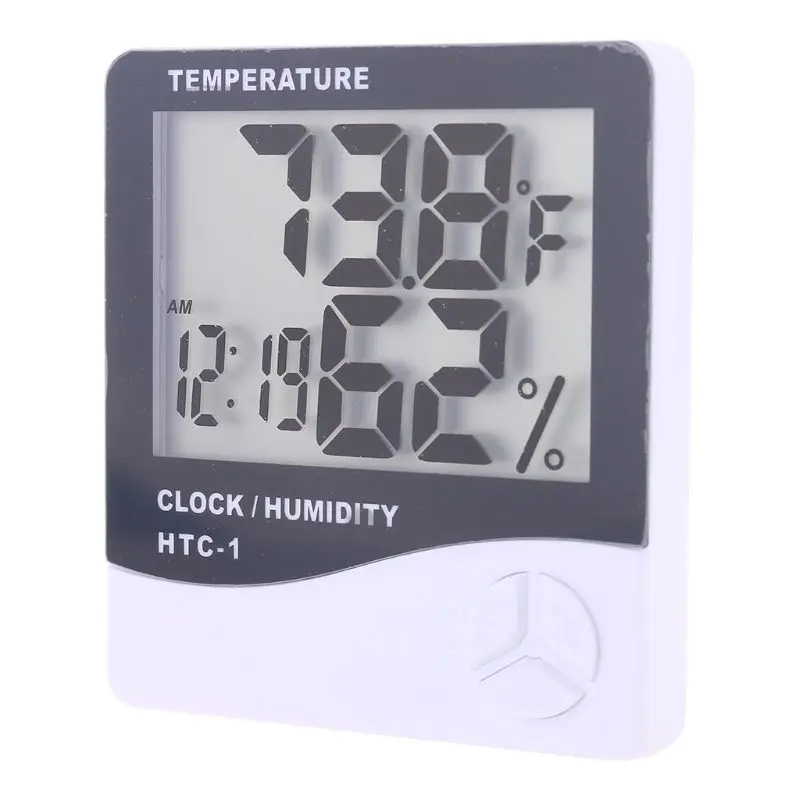 Mini Digital LCD Temperature Humidity Meter Clock Indoor Hygrometer Thermometer