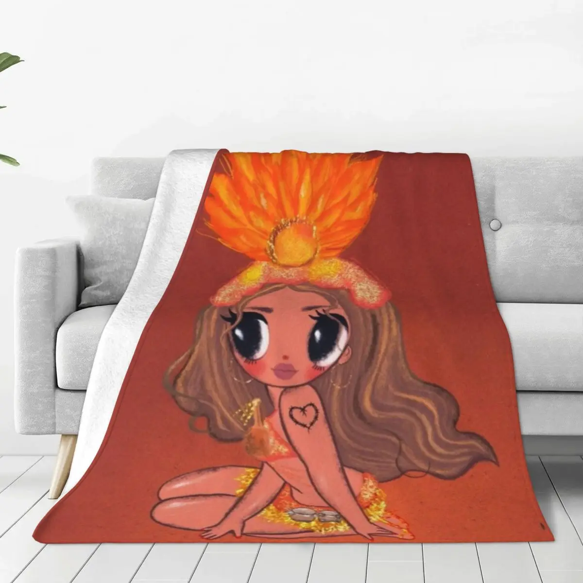 Custom Singer Karol G Blankets Warm Flannel Throw Blanket for Home Bedroom Sofa