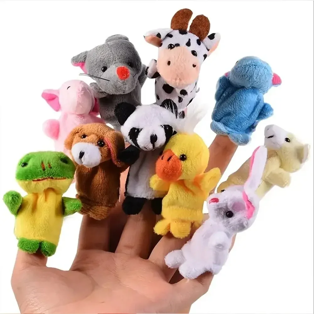 10Pcs Cartoon Hand Doll Finger Puppet Baby Boys Girls Story Early Education Soothing Doll Plush Toys Birthday Gifts