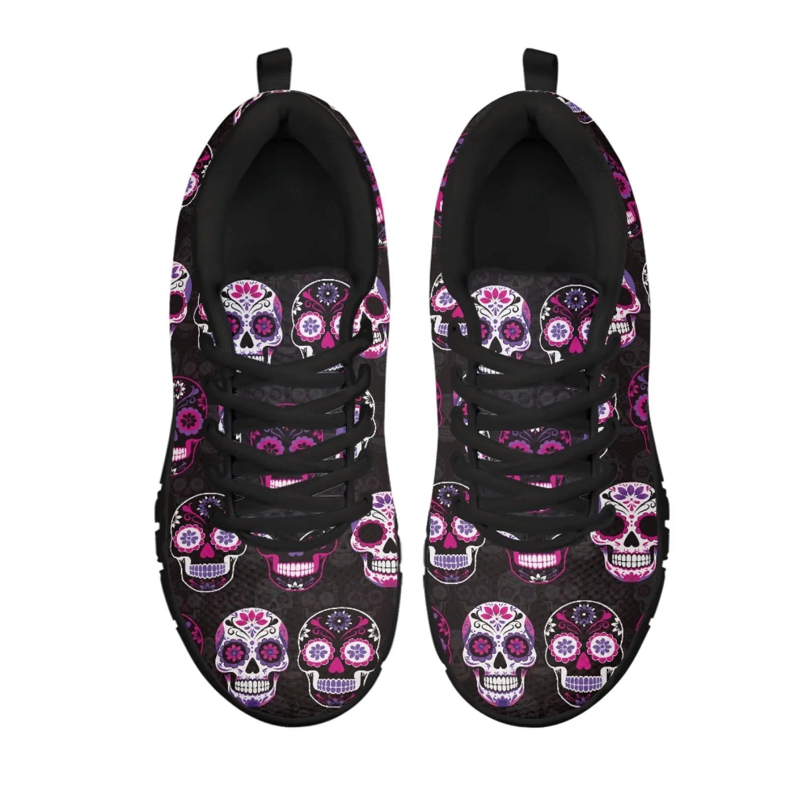 Coloranimal Sugar Skull Floral Men Athletic Work Shoes for Standing All Day Shock-Absorbing Mens Travel Training Shoes
