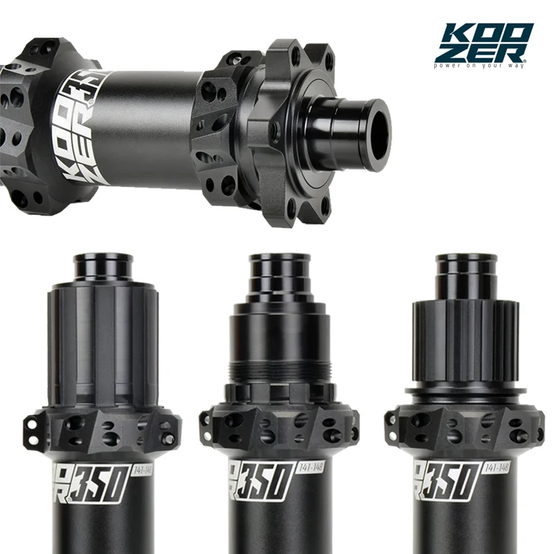 Koozer 350 Rear Boost Ratchet 40T 60T Straight Pull 28H Steel Axle HG XD MS 11 12s 5x141mm 12x148 MTB E‑Bike Parts Bicycle Hub