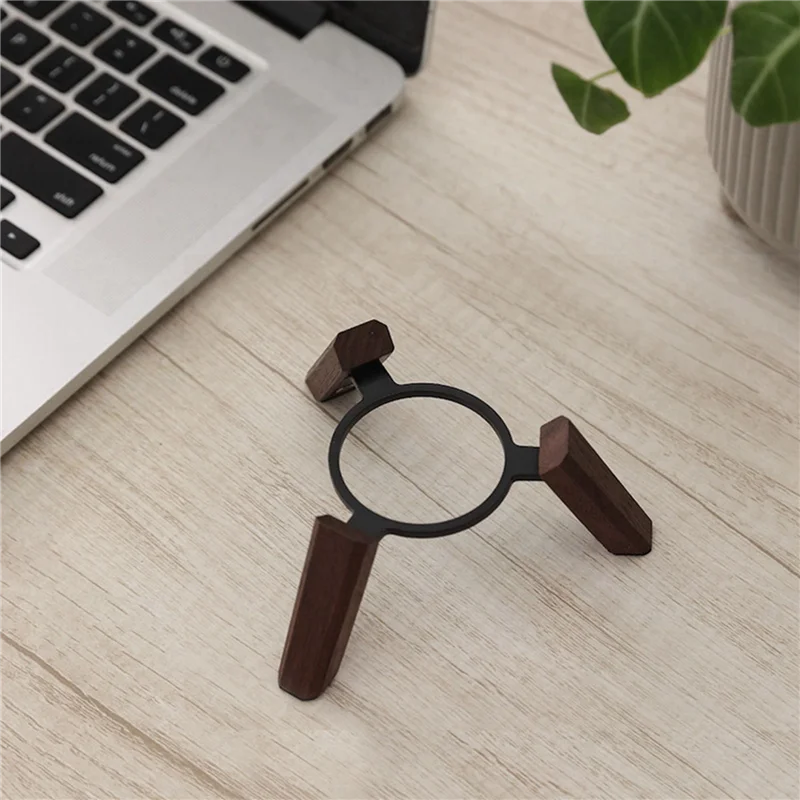 2X Dudukan Kayu Asli untuk Homepod Mini Dudukan Kayu Tripod dengan Bingkai Logam Speaker Mini Pod Rumah Well-AB01