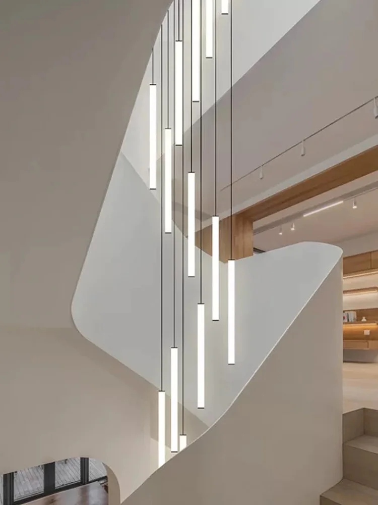 

2025 new ceiling staircase chandelier, adjustable height, suitable for hotels, restaurants, villas, lustre, acrylic pendant lamp