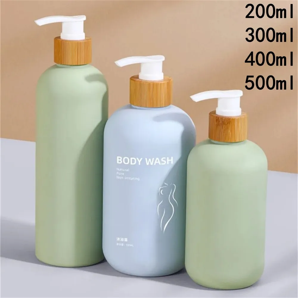 

200ml/300ml/500ml Avocado Green Empty Lotion Bottle Bathroom Shampoo Shower Gel Pump Bottle Large-Capacity Soap Dispenser