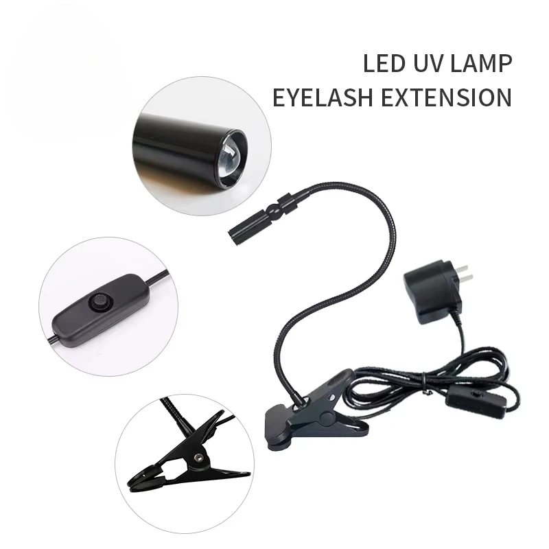 

D UV Lamp for Eyelash Extensions LED Eyelash Glue Lamp Clip UV Lamp