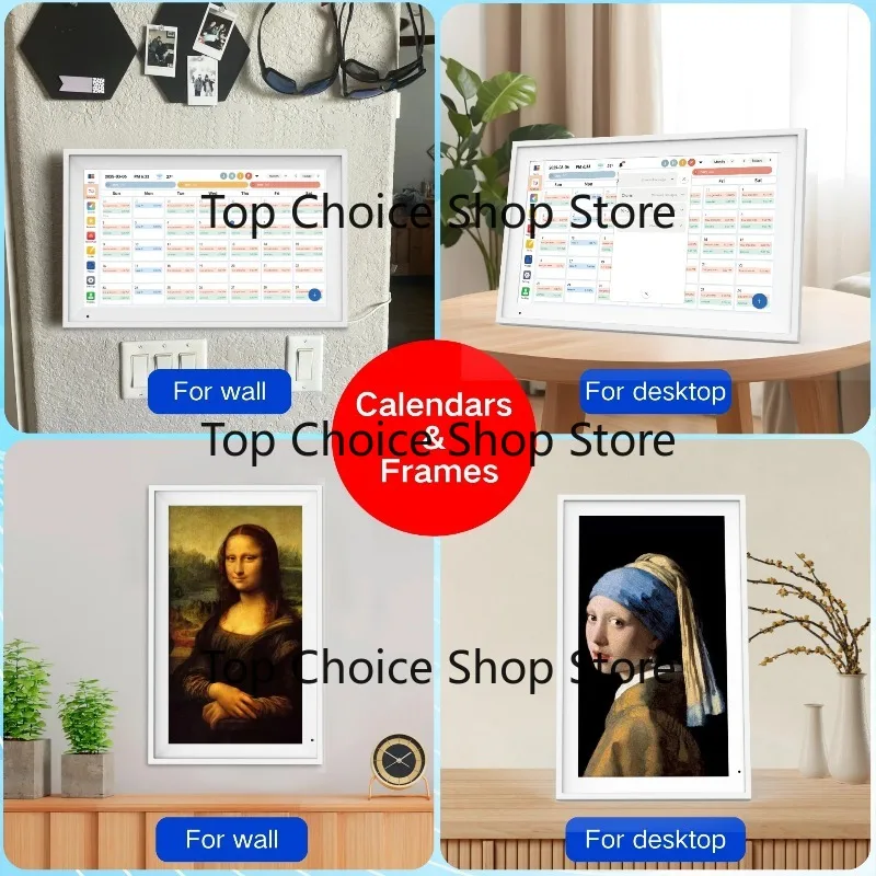 15.6-Inch Sm-art Andro-id 14 4 + 64GB Electronic Calendar Photo Frame Customizable Desktop  Chart To-Do Notepad