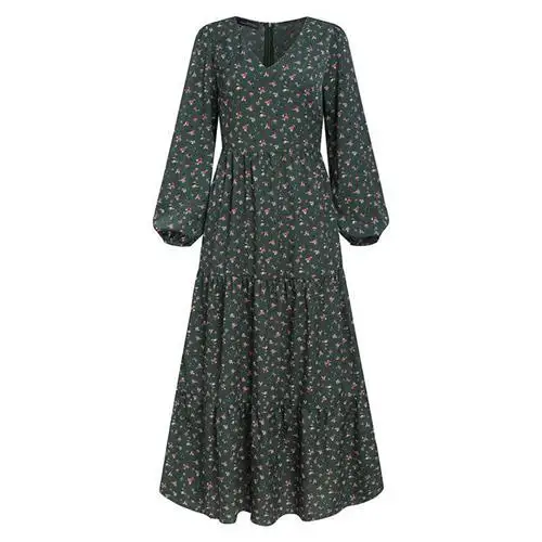 

Women's V-ne Pullover Chiffon Swing Dr Batch Faion Urban Long Sve Winter Clothing Casual Comfortable plus Size