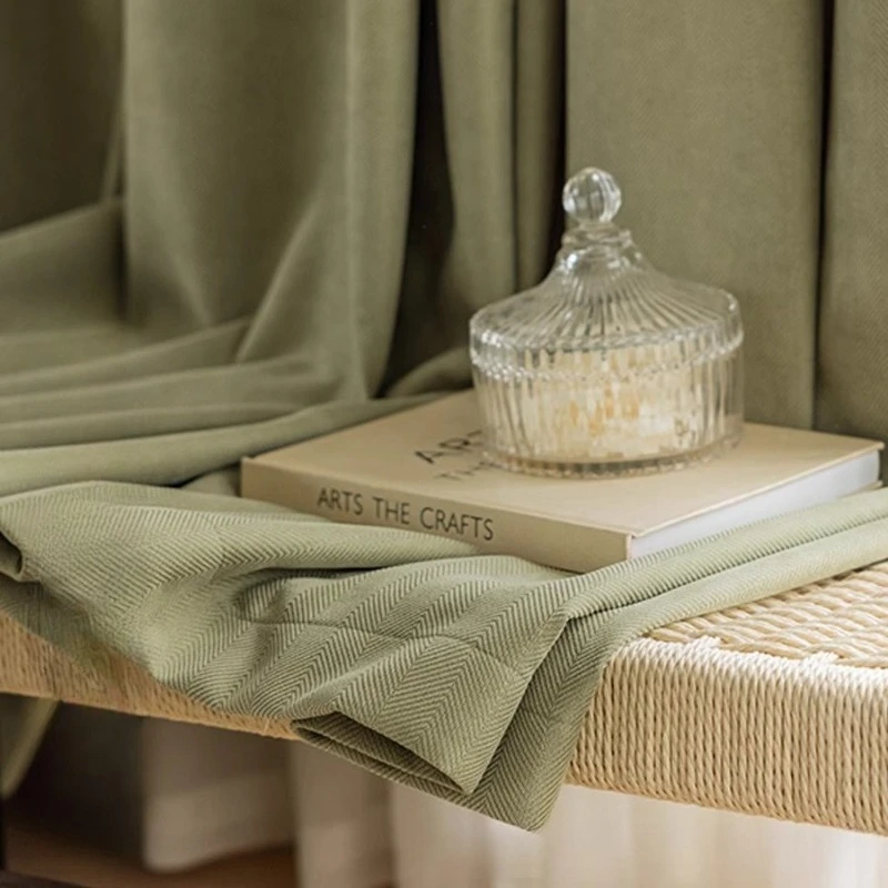 

The Solid Color of Chenille Curtains Is Modern and Simple and The Curtains for Living Dining Room Bedroom Blackout Custom Size