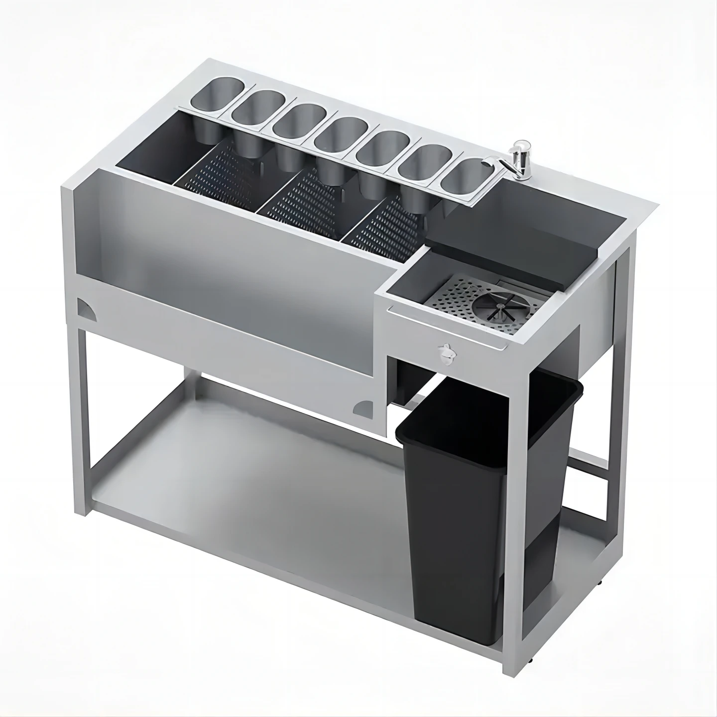 Restaurant Hotel Open Kitchen Cocktail Bar Counter Marble Table Bar Equipment and Utensils Set Salad Bar Drink Display