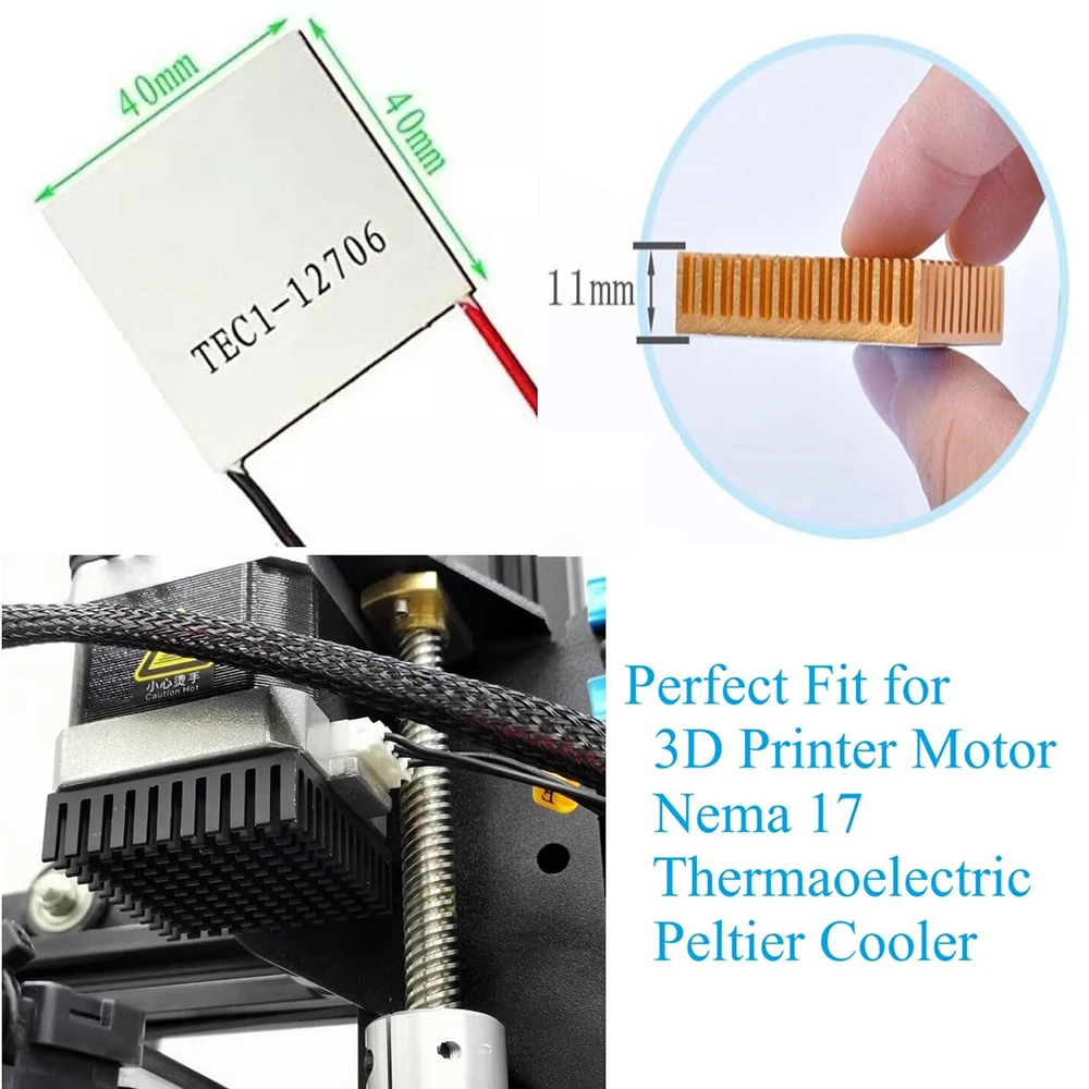 TEC1-12706 أقراص تبريد أشباه الموصلات المبرد 5.8A 12 فولت 60 واط + 40 مللي متر المبرد الجانب الخلفي شريط موصل حراري #6