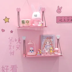 Pink Wood Storage Rack Room Decoration Storage Rack Household Items Wall Shelf Display Stand