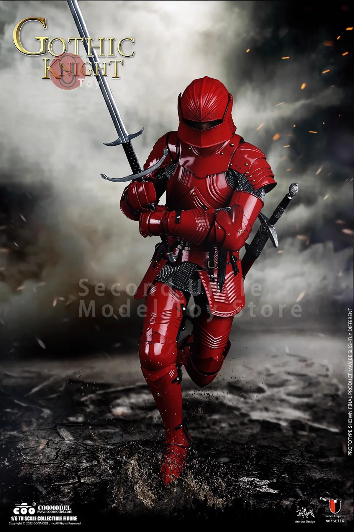 

COOMODEL SE116 1/6 Empire Series Super Alloy Gothic Knight Red Armor Male Soldier Action figure Doll Full Set Collectible Toy