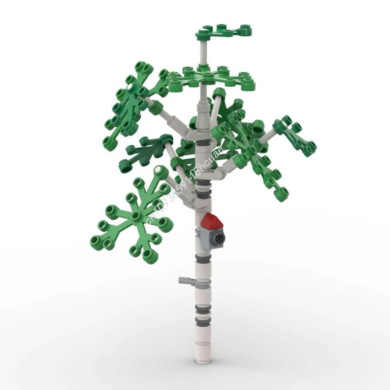 Blocs de construction MOC, petit arbre de bouleau, modèle de ville, idée d'anniversaire, jouets d'architecture créatifs, cadeaux de noël, 47 pièces