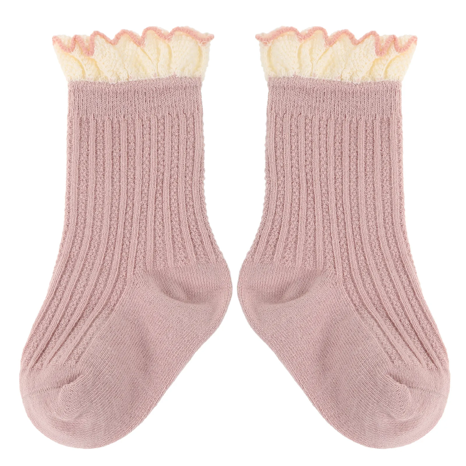 

1 пара детских носков с кружевом в стиле принцессы, мягкие дышащие носки из чесаного хлопка, удобные носки до щиколотки для малышей, мальчиков и девочек, для игр, дома и улицы