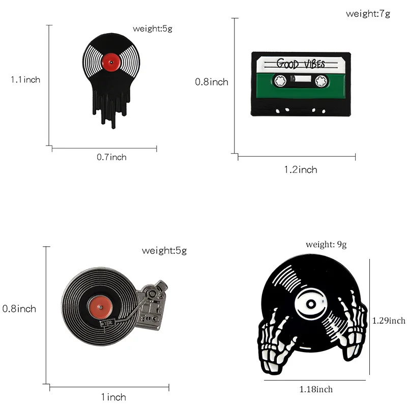 Retro accessories Halloween disc player cassette tape Enamel Pin Cartoon Skeleton Accessoriescessorie Funny Jewelry Gift