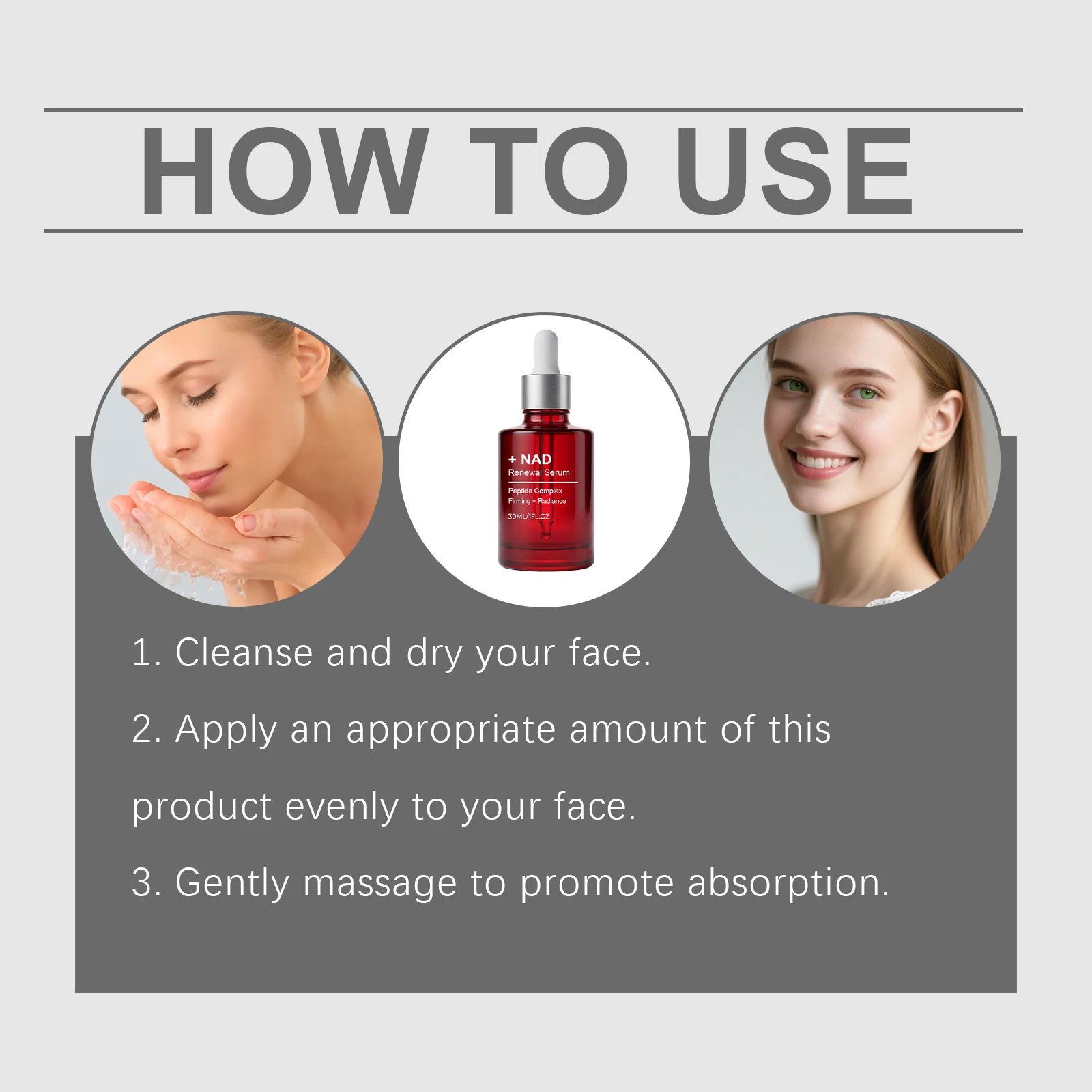 NAD+ Straffendes Serum Kollagen Kupferpeptide Gesichtsserum Anti-Aging Erhöht die Elastizität Strafft die Poren Für ein jugendlich aussehendes Hautbild – Detail 12